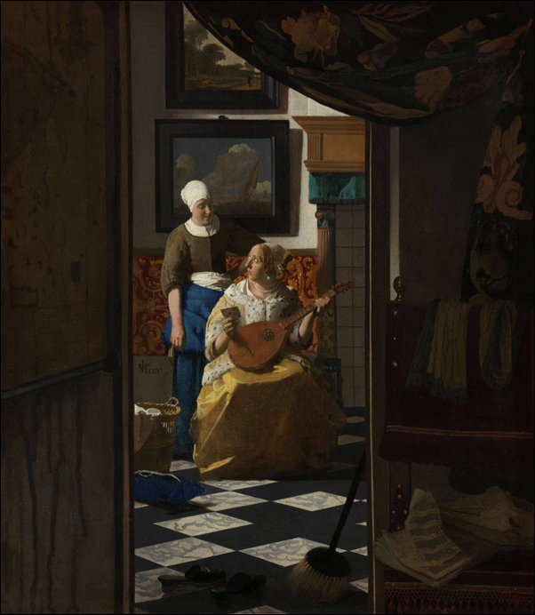 Girl with a Flute, Jan Vermeer - plakat 50x70 cm