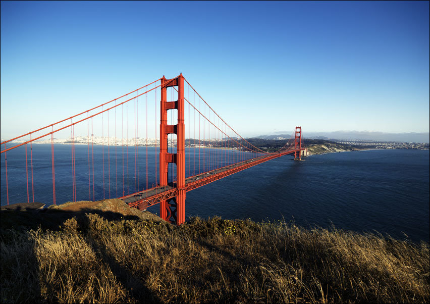 Golden gate bridge, San Fransisco USA, Carol Highsmith - plakat 50x40 cm