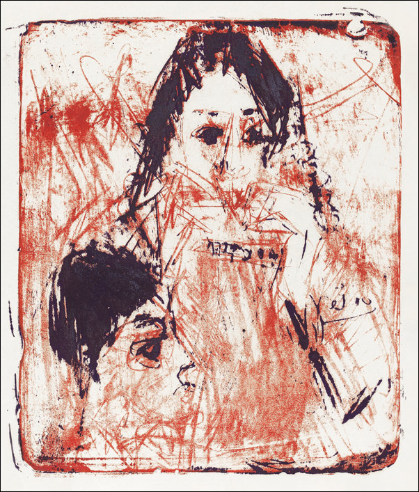 Harmonica Player, Ernst Ludwig Kirchner - plakat 30x40 cm