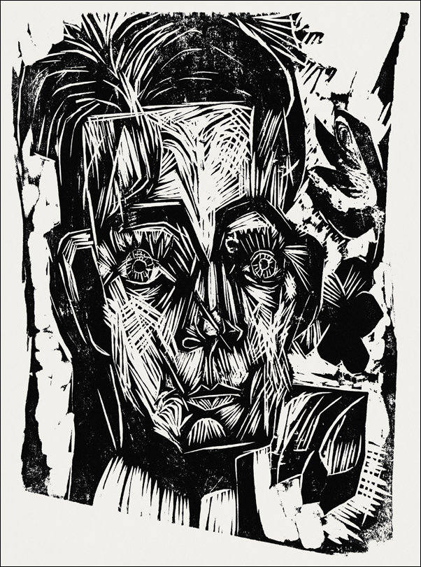 Head of Dr. Robert Binswanger, Ernst Ludwig Kirchner - plakat 21x29,7 cm