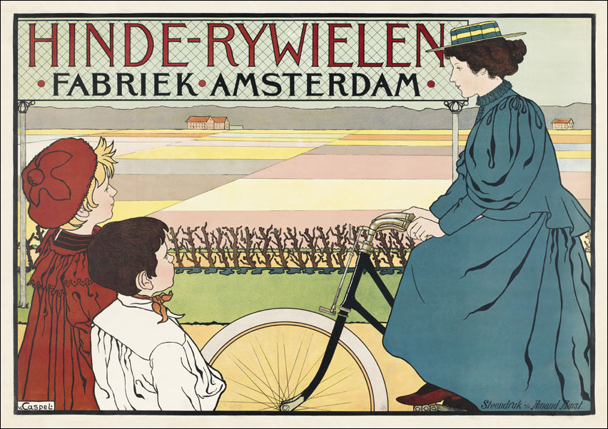 Hinde-Rijwielen Fabriek Amsterdam, Johann Georg van Caspel - plakat 50x40 cm
