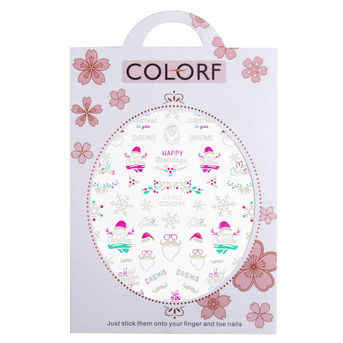 Allepaznokcie Naklejki do paznokci cienkie samoprzylepne świąteczne świecące w UV Colorf CY-023