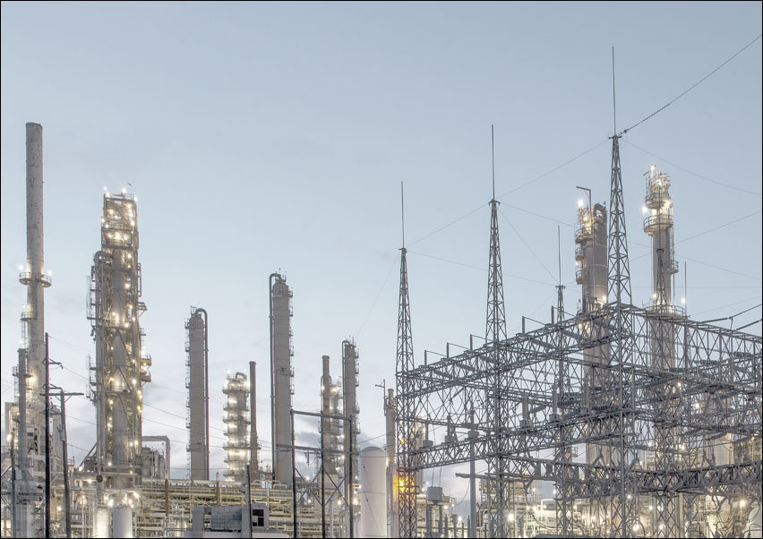 Industrial scene on Nueces Bay in Corpus Christi, Texas., Carol Highsmith - plakat 100x70 cm