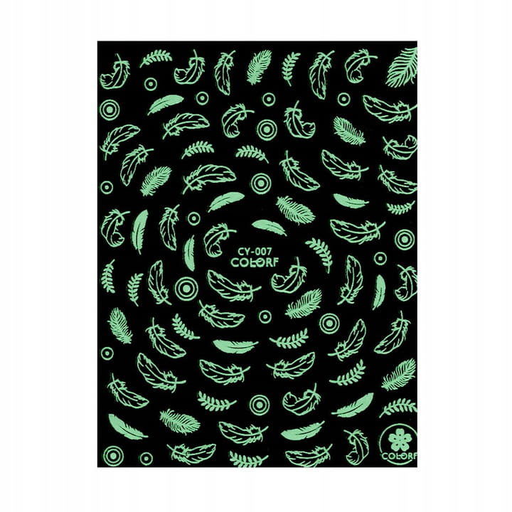 Allepaznokcie Naklejki do paznokci cienkie samoprzylepne świecące w UV Colorf CY-007