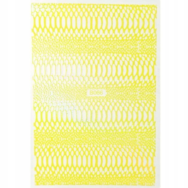 Allepaznokcie Naklejki do paznokci cienkie samoprzylepne opalizujące Snake Skin yellow