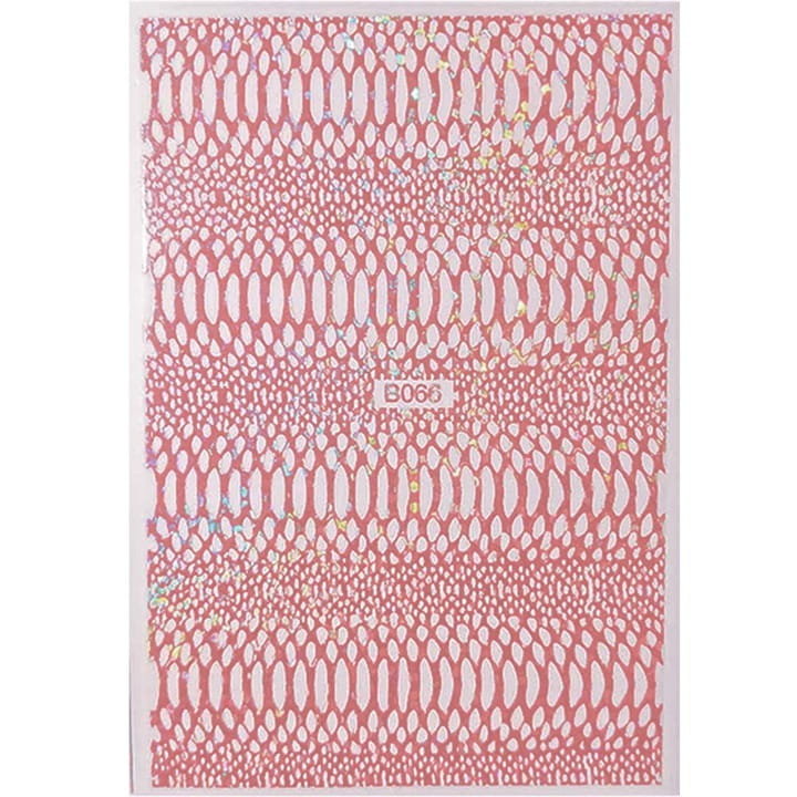 Allepaznokcie Naklejki do paznokci cienkie samoprzylepne opalizujące Snake Skin pink
