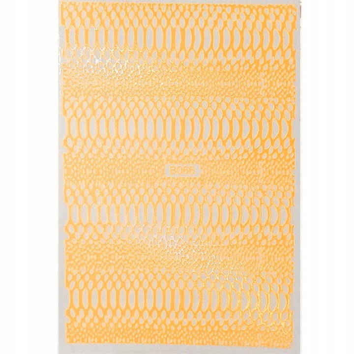 Allepaznokcie Naklejki do paznokci cienkie samoprzylepne opalizujące Snake Skin orange
