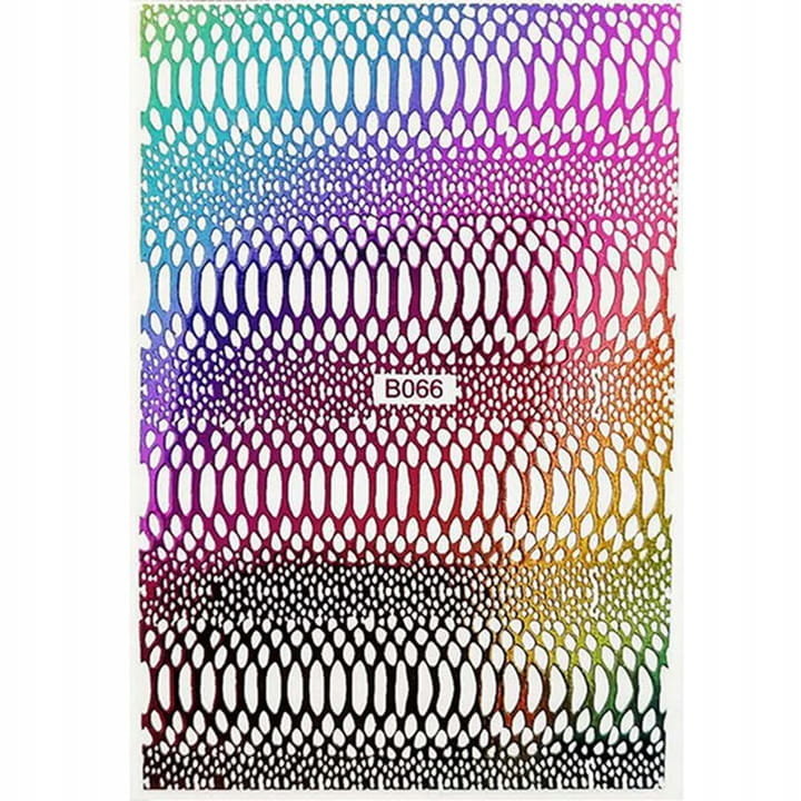 Allepaznokcie Naklejki do paznokci cienkie samoprzylepne opalizujące Snake Skin holo