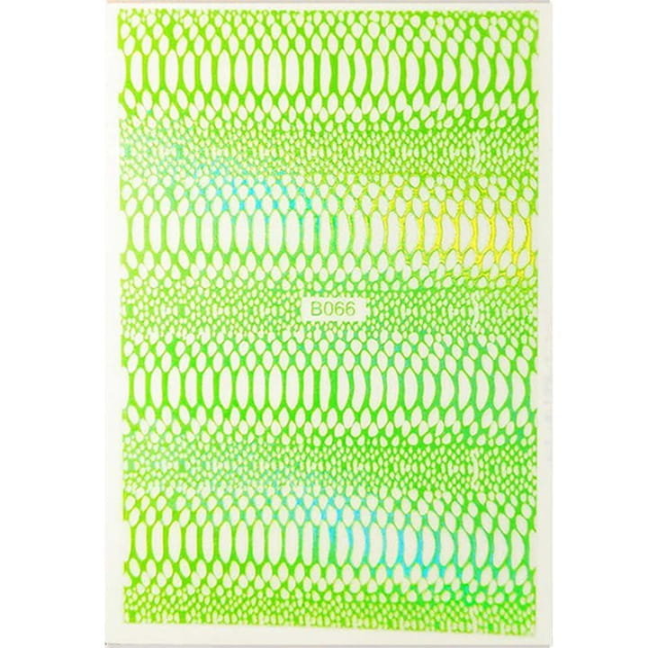 Allepaznokcie Naklejki do paznokci cienkie samoprzylepne opalizujące Snake Skin green