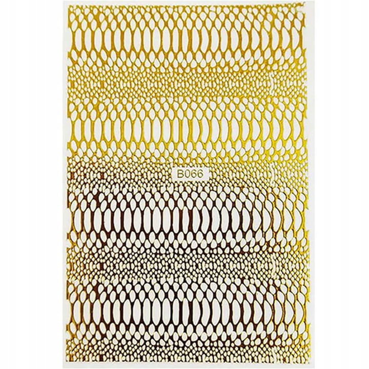 Allepaznokcie Naklejki do paznokci cienkie samoprzylepne opalizujące Snake Skin gold