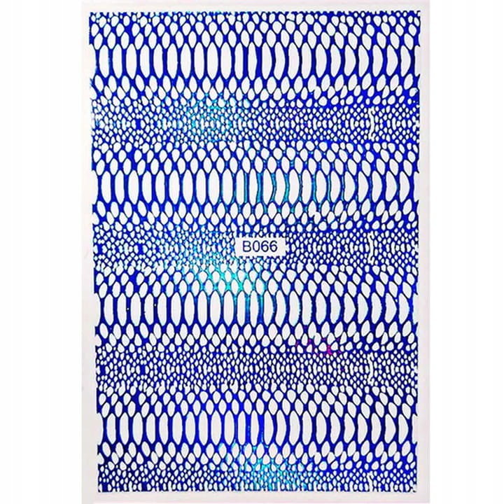 Allepaznokcie Naklejki do paznokci cienkie samoprzylepne opalizujące Snake Skin blue