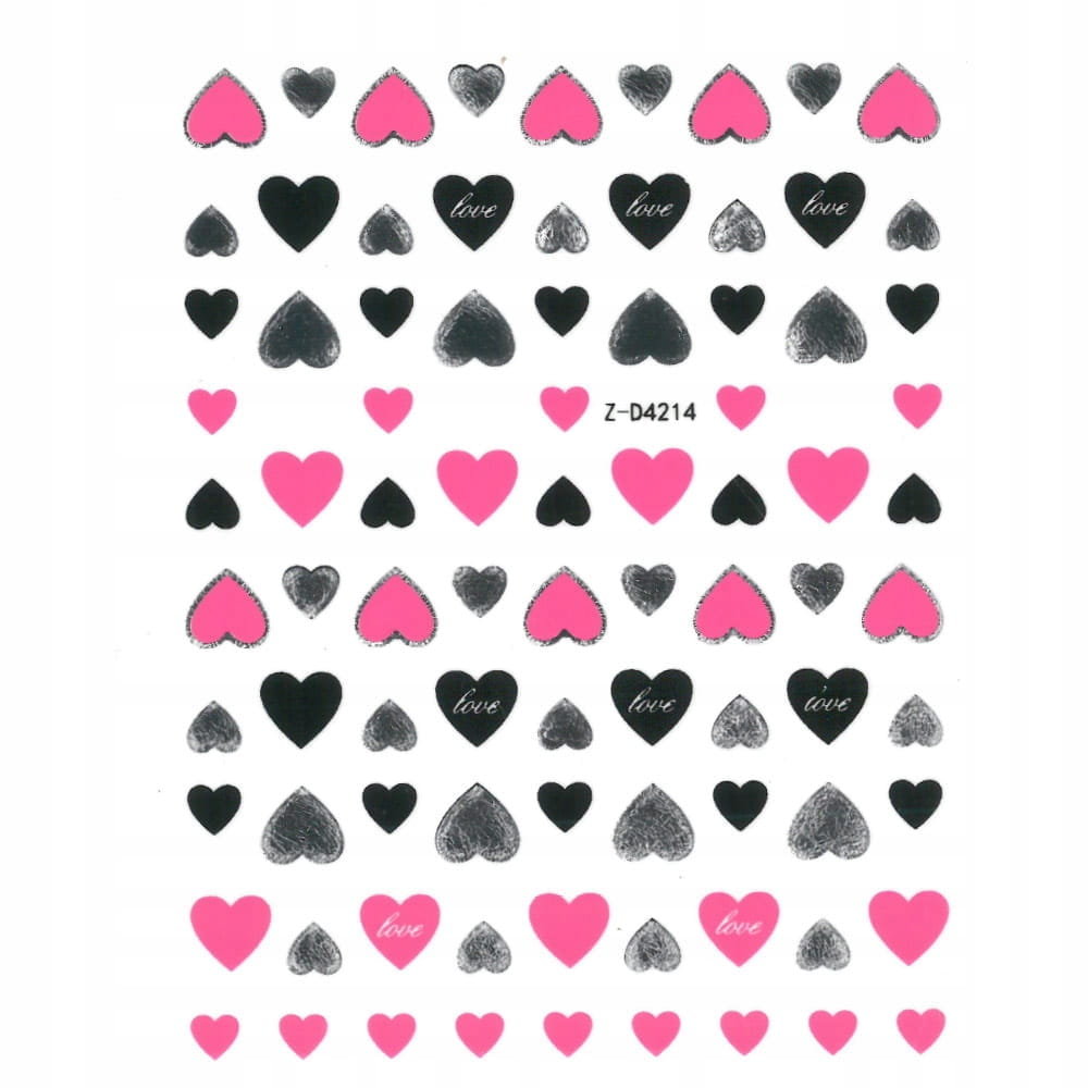 Nail Art Allepaznokcie Naklejki do paznokci cienkie samoprzylepne Sticker pink Nr Z-D4214