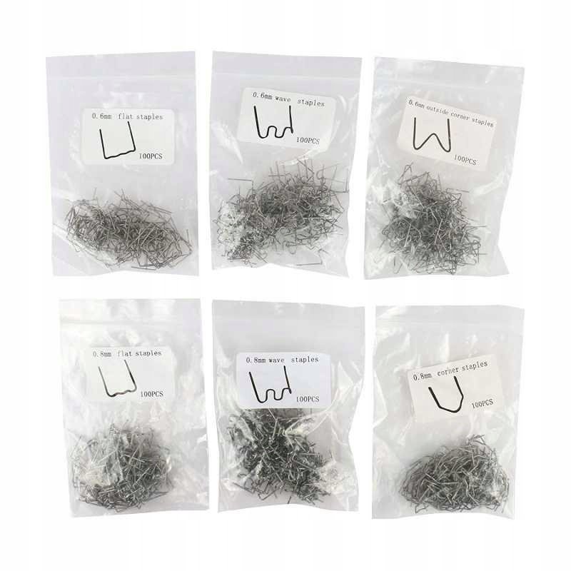 Zszywki do plastiku 6 rodzajów po 100szt.