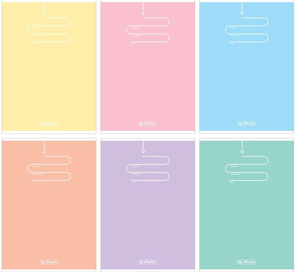 Herlitz Zeszyt A5 Pastel Color Blocking linia 60 kartek 5 szt.