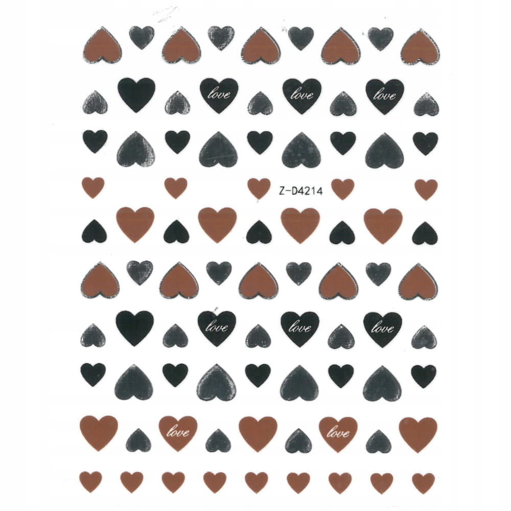Nail Art Allepaznokcie Naklejki do paznokci cienkie samoprzylepne Sticker brown Nr Z-D4214