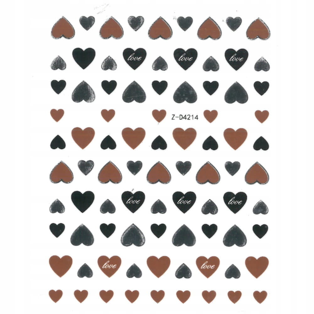 Nail Art Allepaznokcie Naklejki do paznokci cienkie samoprzylepne Sticker brown Nr Z-D4214