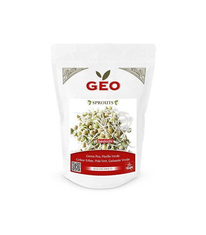 Groszek - nasiona na kiełki GEO, certyfikowane, DUŻE OPAKOWANIE, 400g, Bavicchi (VPI2108)