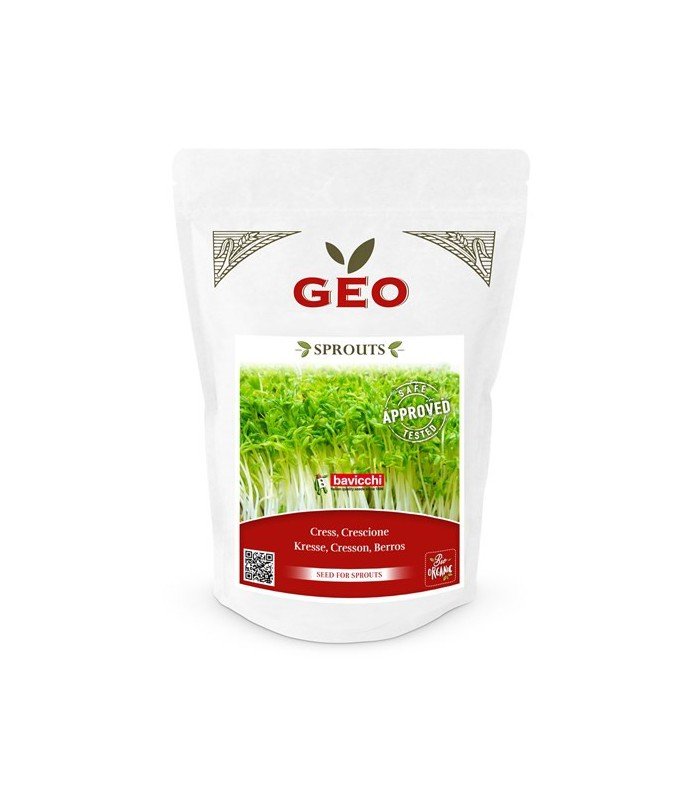 Rzeżucha - nasiona na kiełki GEO, certyfikowane, DUŻE OPAKOWANIE, 350g, Bavicchi (ZXC5008)