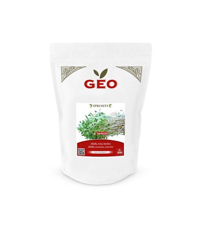 Lucerna - nasiona na kiełki GEO, certyfikowane, DUŻE OPAKOWANIE, 500g, Bavicchi (ZER0209)