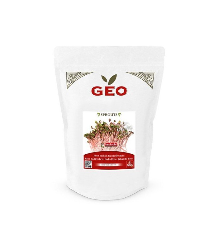 Rzodkiewka różowa - nasiona na kiełki GEO, certyfikowane, DUŻE OPAKOWANIE, 500g, Bavicchi (VRV1409)