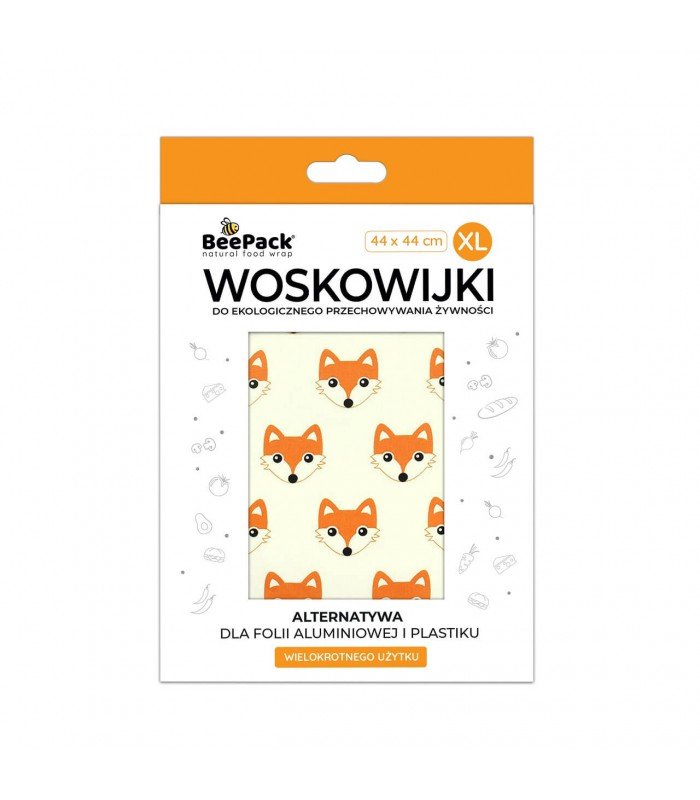 Woskowijka do przechowywania żywności, LIS RUDZIELEC, rozmiar XL (44x44cm), BeePack