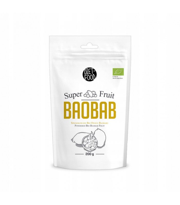Diet-Food BIO Baobab - sproszkowane Bio owoce Baobabu 200g Senegal