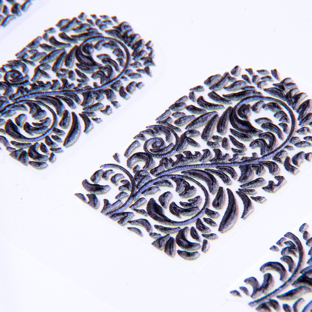 Allepaznokcie Naklejki biżuteryjne 5D samoprzylepne wypukłe akrylowe Nr 33