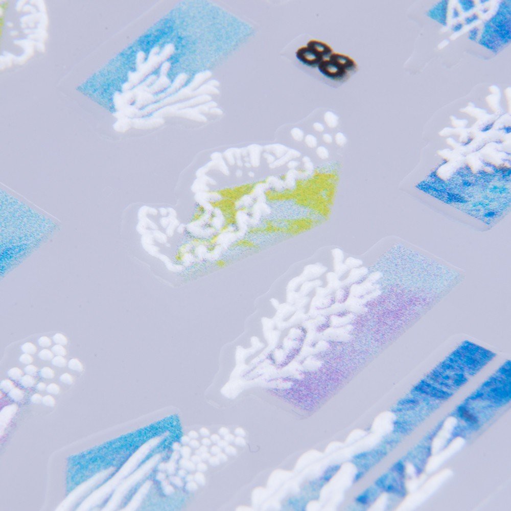 Allepaznokcie Naklejki biżuteryjne 5D samoprzylepne wypukłe akrylowe Nr 88