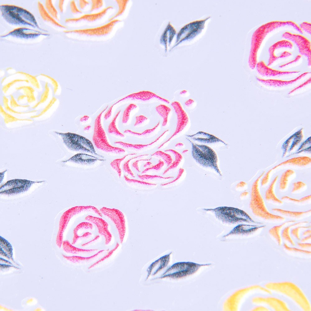 Allepaznokcie Naklejki biżuteryjne 5D samoprzylepne wypukłe akrylowe Nr 566