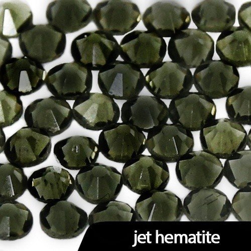 Cyrkonie do paznokci szklane SS3 Jet Hematite 50 szt