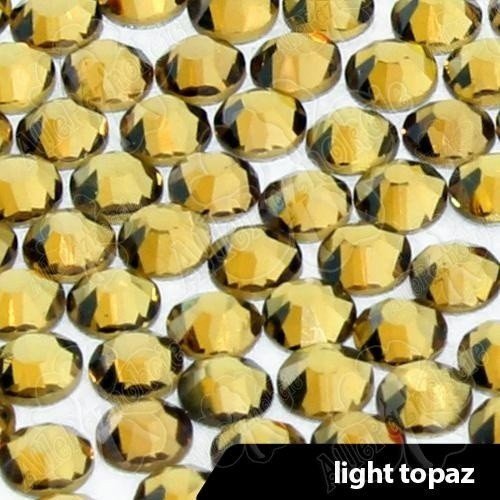 Cyrkonie do paznokci szklane SS3 Light Topaz 50 szt