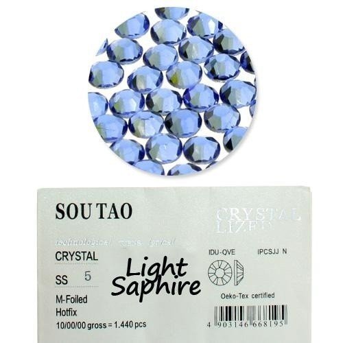 Cyrkonie do paznokci szklane SS10 Light Saphire 1440 szt paczka
