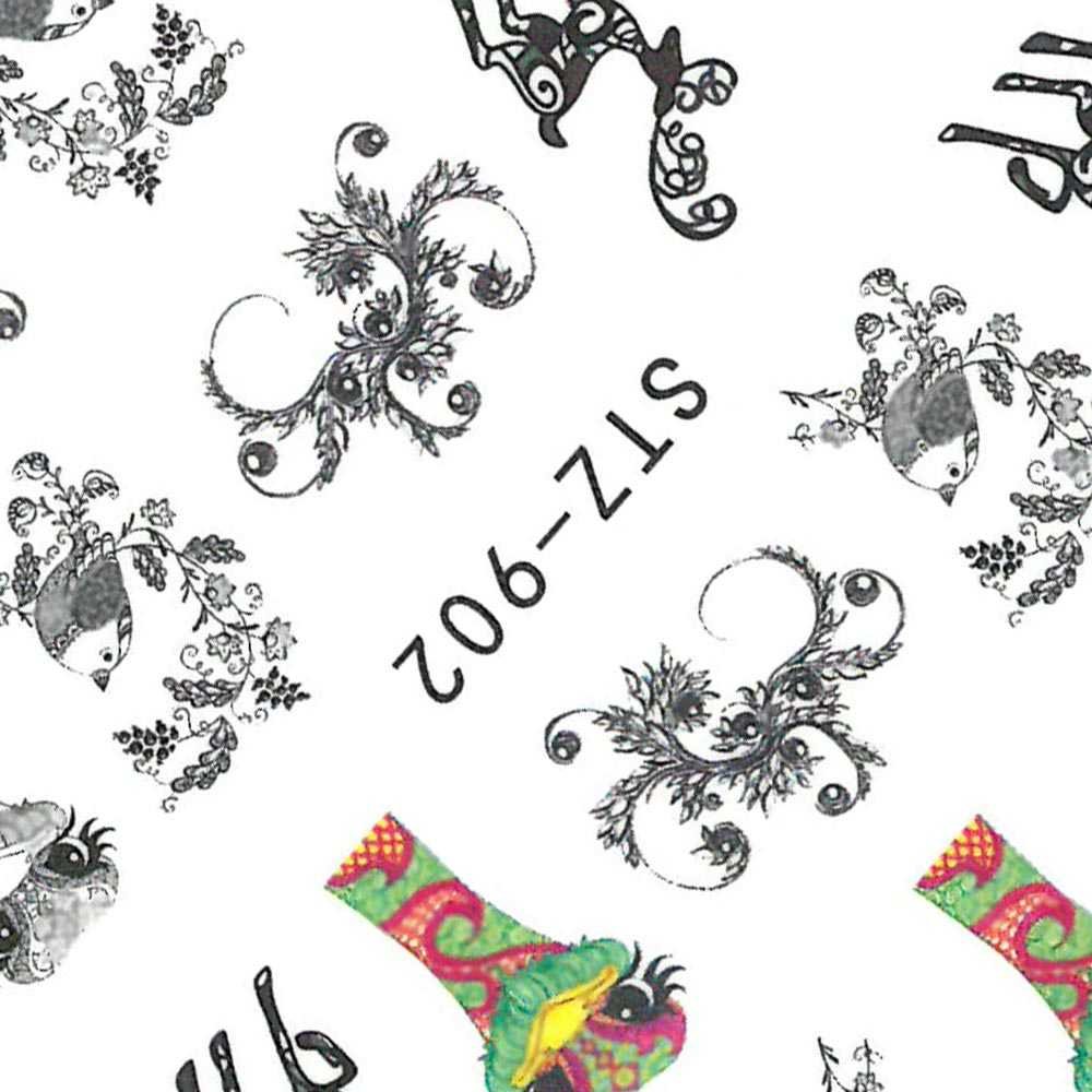 Allepaznokcie Naklejki wodne do paznokci STZ 902