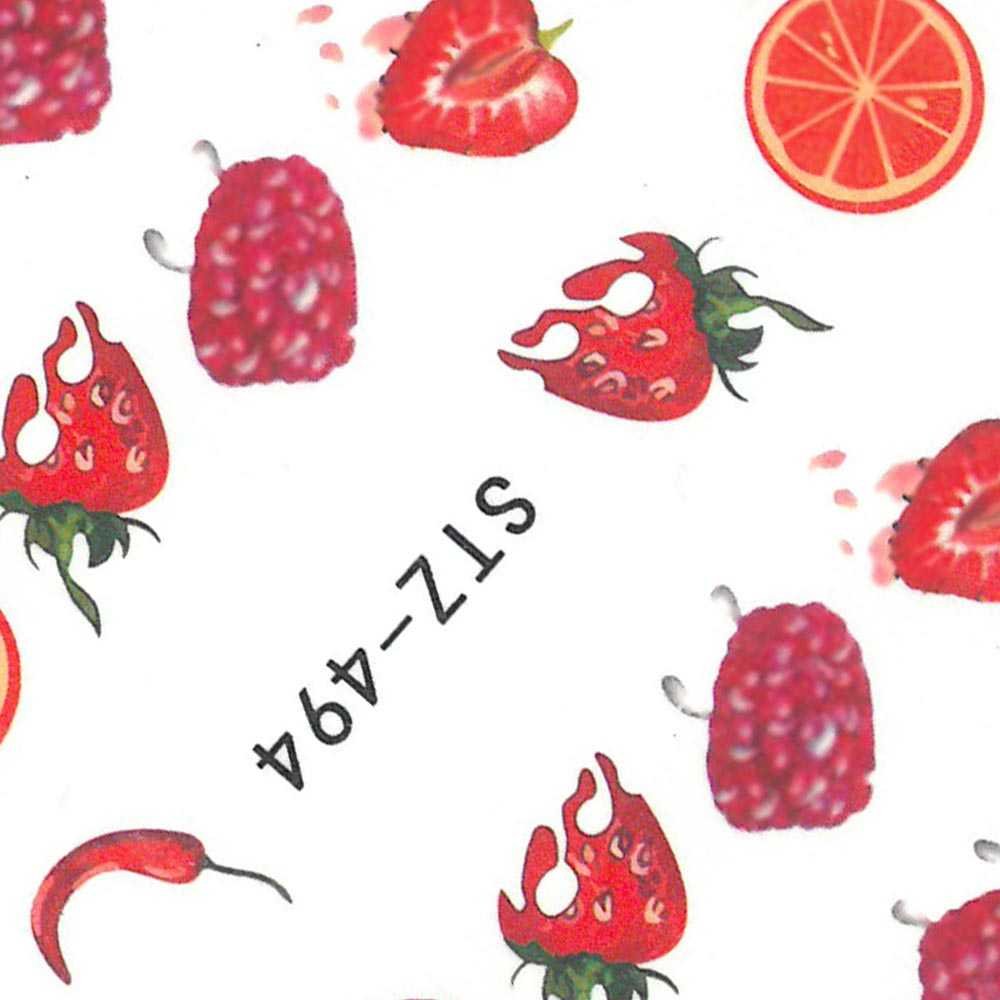 Allepaznokcie Naklejki wodne do paznokci Owoce STZ 494