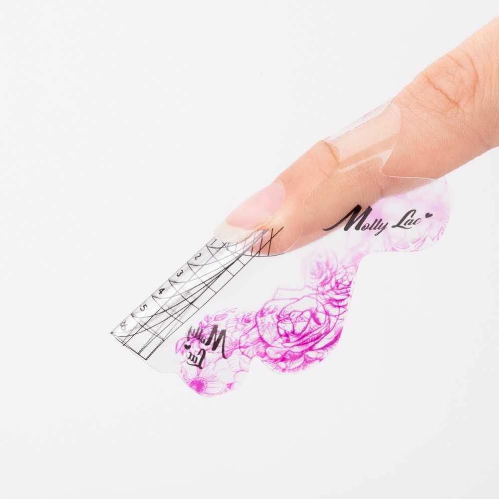 Molly Lac Szablony formy do przedłużania paznokci salonowe transparentne do żelu do akrylożelu MollyLac Flora 250 szt