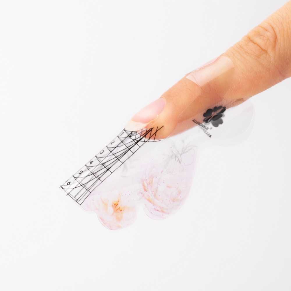 Allepaznokcie Szablony formy do przedłużania paznokci salonowe transparentne do żelu akrylożelu Allepaznokcie Blossom 100 szt