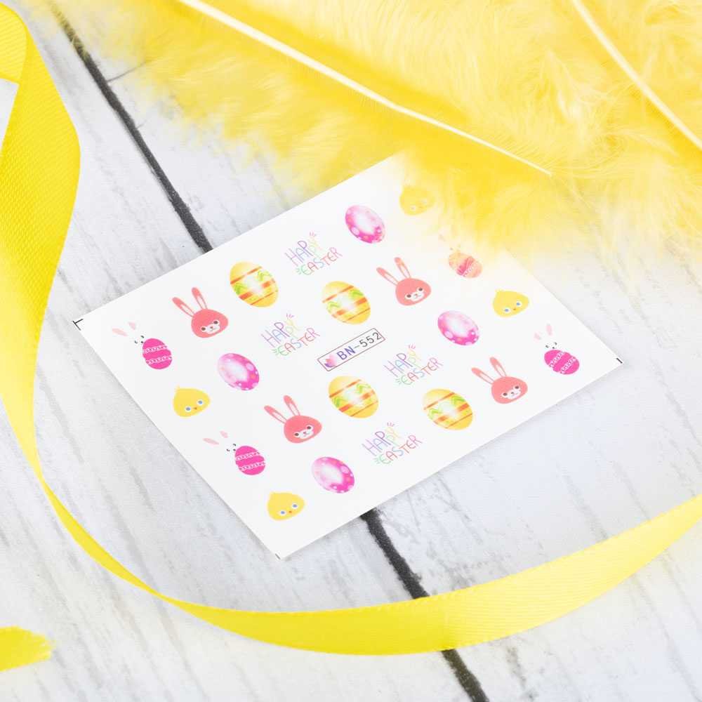 Allepaznokcie Naklejki wodne do paznokci wielkanocne BN-552