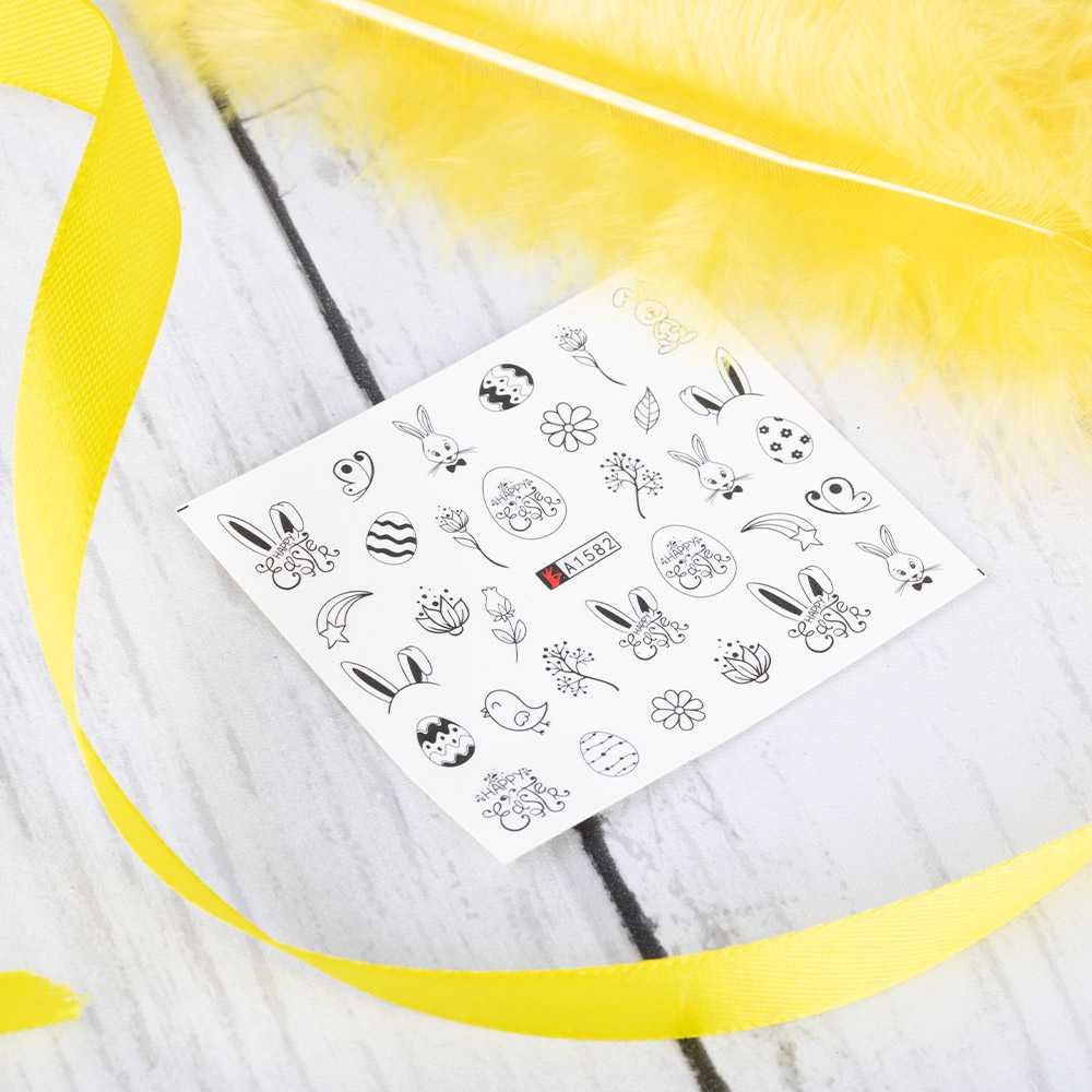 Allepaznokcie Naklejki wodne do paznokci wielkanocne A 1582