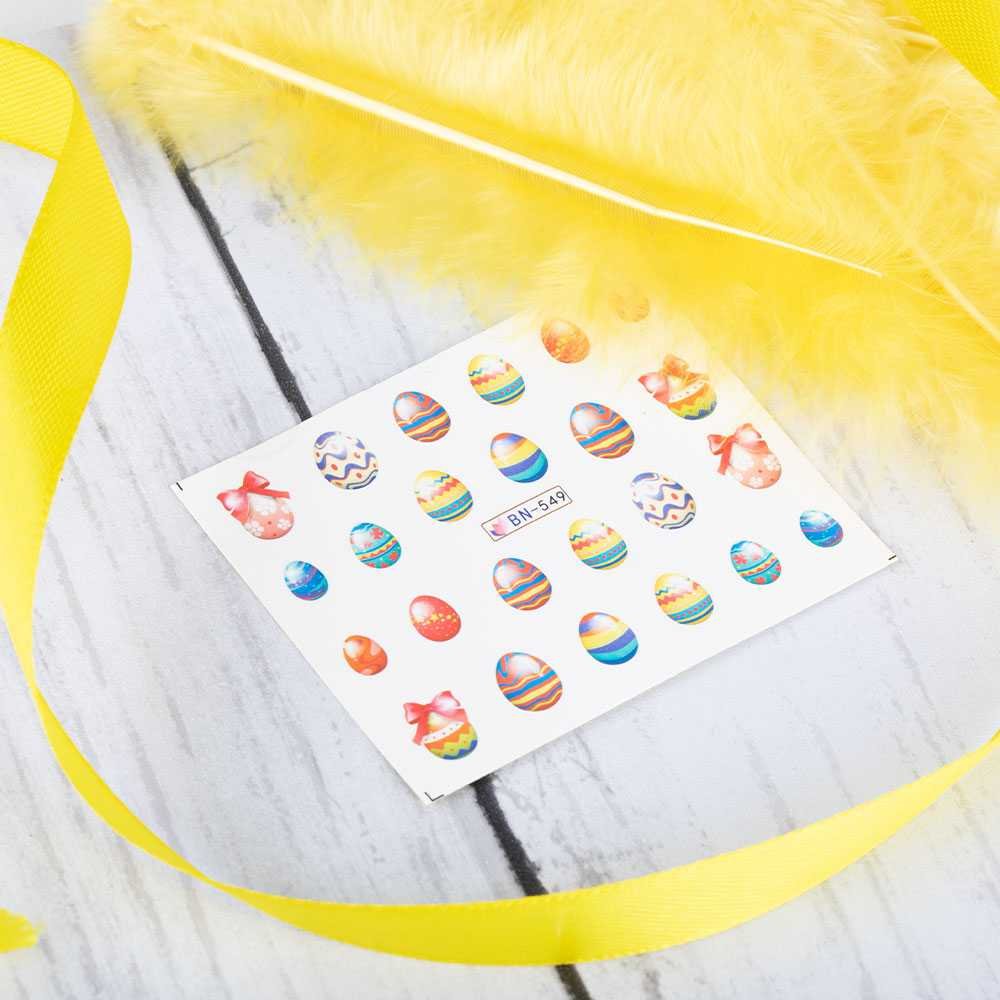 Allepaznokcie Naklejki wodne do paznokci wielkanocne BN-549