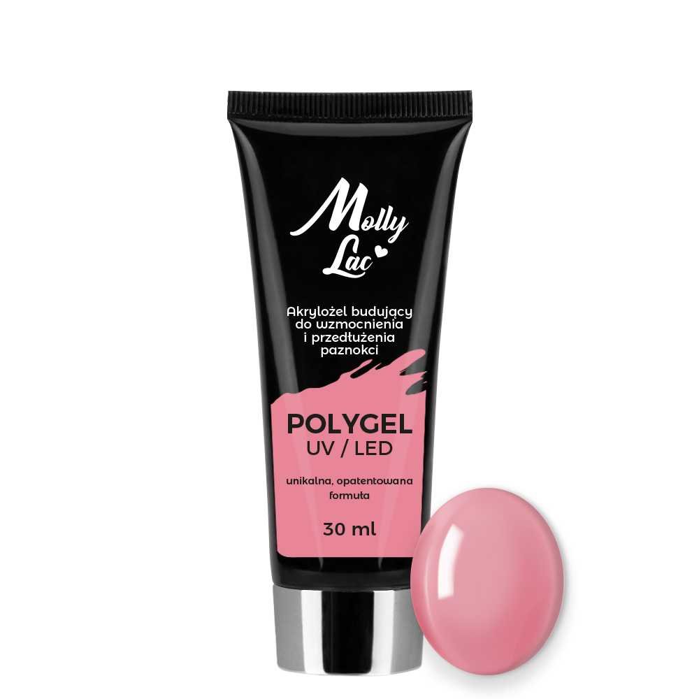 Polygel akrylożel MollyLac budujący Hema/di-Hema free Peony 30 ml Nr 24