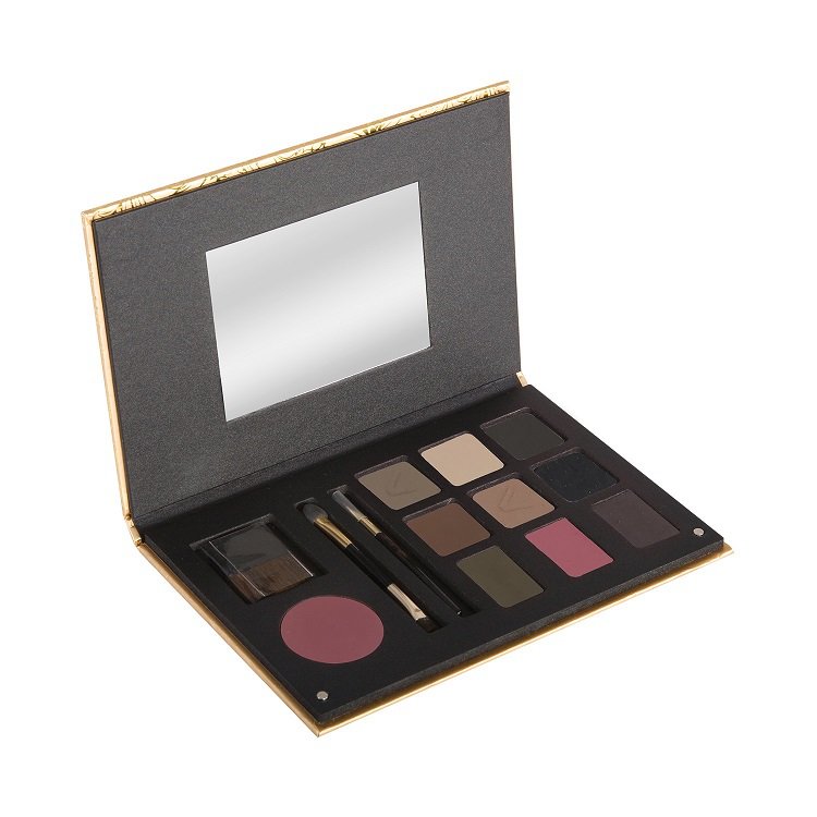 ZŁOTA PALETA - Zestaw Kosmetyków i Pędzli do Makijażu z Magnetycznym Zamknięciem, 10 Kosmetyków, 4 Aplikatory oraz Lusterko #31 shell pulp