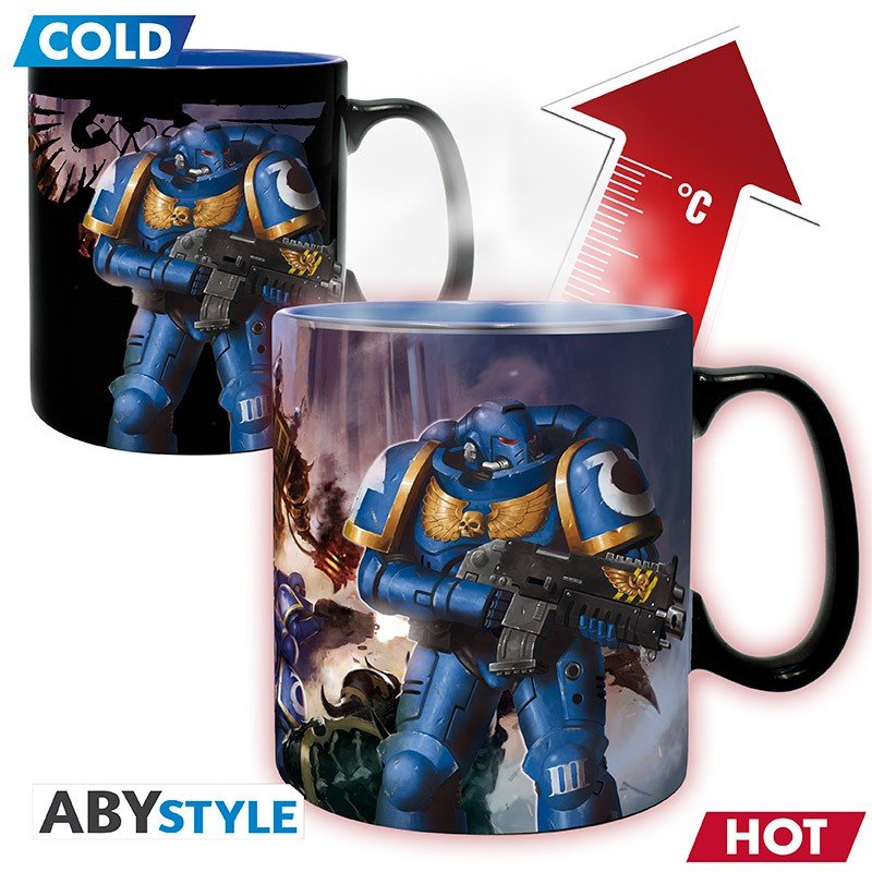 WEBHIDDENBRAND Kubek Warhammer 40.000 Ultramarine & Black Legion zmieniający się pod wpływem ciepła)