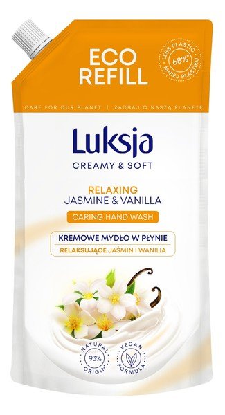 Luksja, Creamy & Soft, Relaksujące Kremowe Mydło w płynie Jaśmin i Wanilia - zapas 400ml