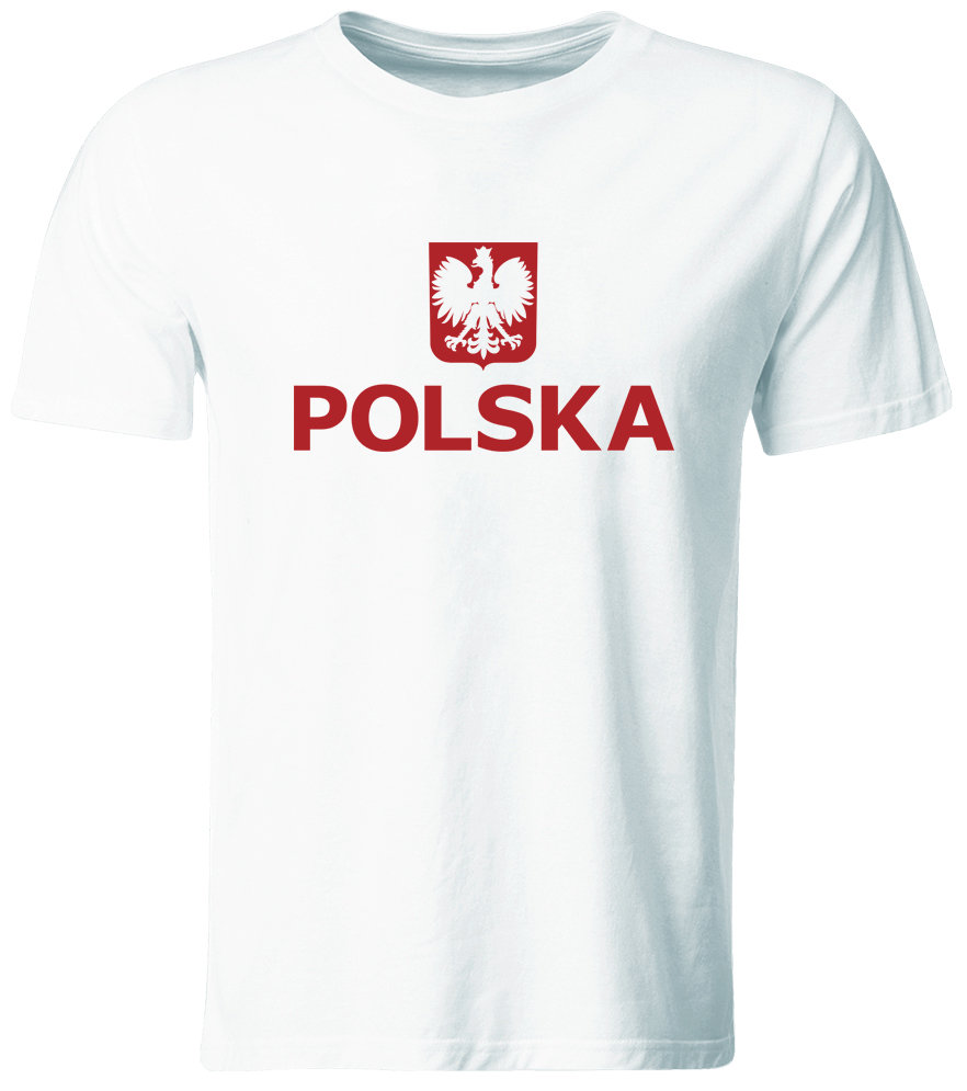 Koszulka Dziecięca Kibica Reprezentacji Polski. Biała, Roz. 116