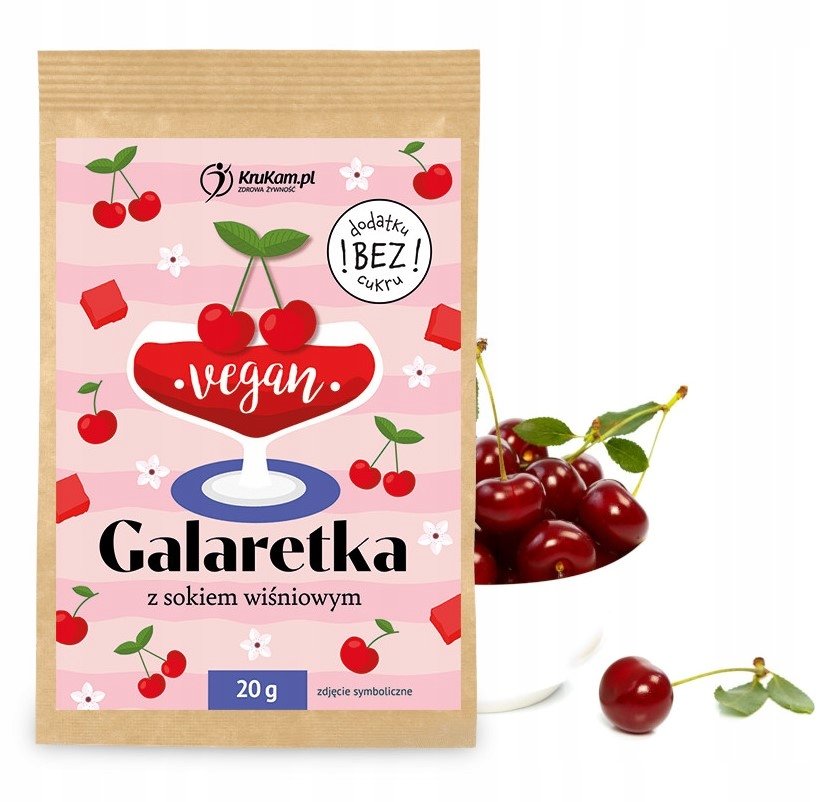 KruKam Galaretka wegańska wiśniowa 20 g