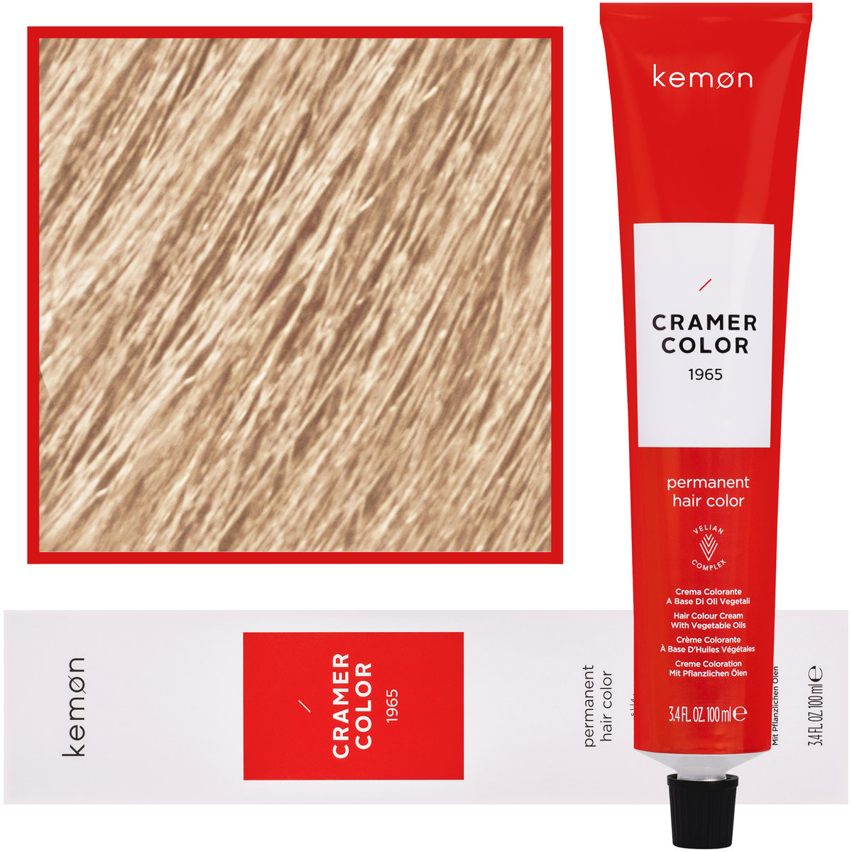 Kemon, Cramer Color 100ml kremowa farba do włosów z olejkami roślinnymi 101 Popielaty Super-Rozjaśniacz
