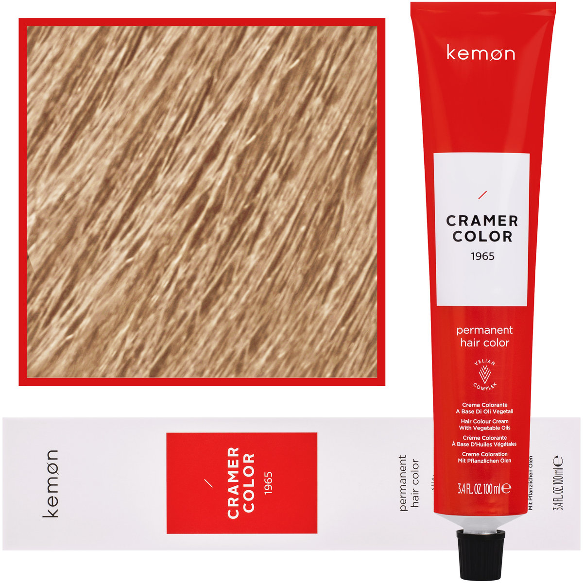 Kemon, Cramer Color 100ml kremowa farba do włosów z olejkami roślinnymi 10 Naturalny Platynowy