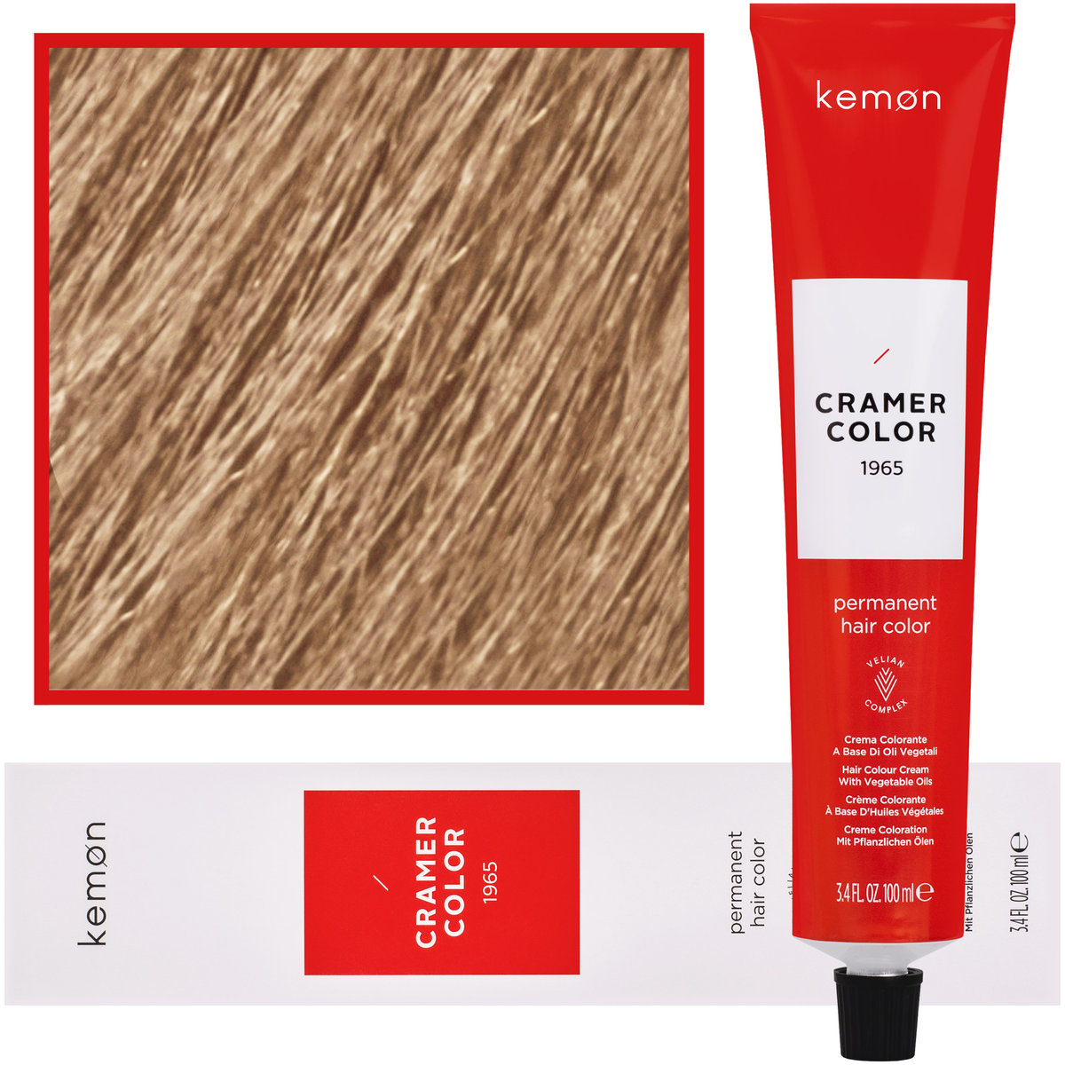 Kemon, Cramer Color 100ml kremowa farba do włosów z olejkami roślinnymi 9 Bardzo Jasny Blond