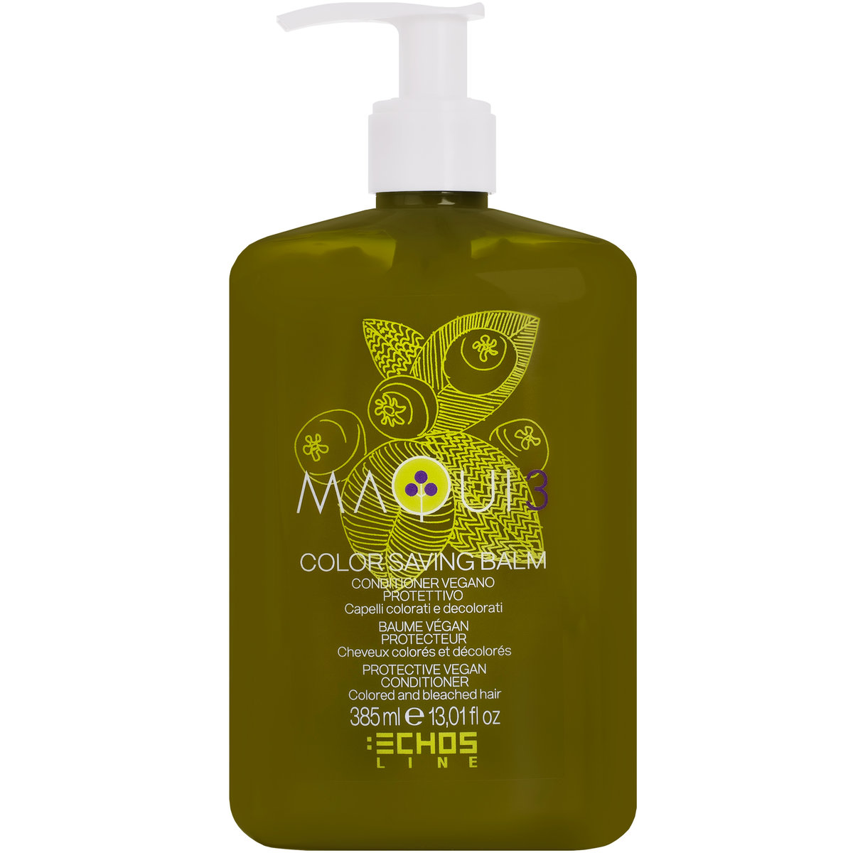 Echosline Maqui 3 Color Saving Balm Conditioner - wegańska odzywka do włosów farbowanych i rozjaśnianych, nawilża, 385ml