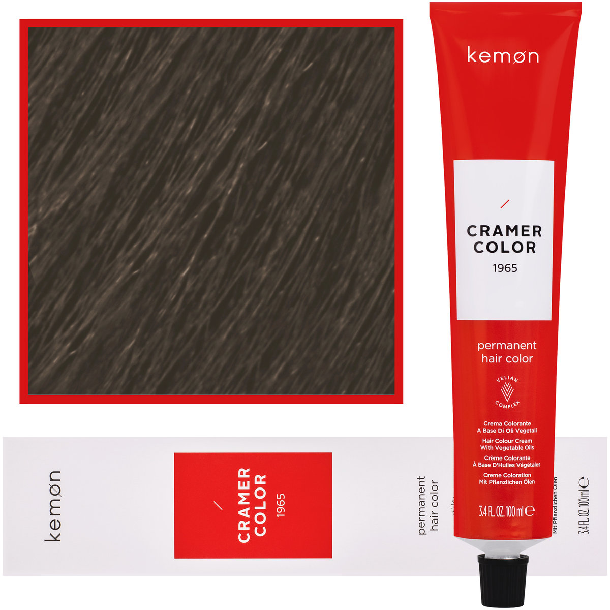 Kemon, Cramer Color 100ml kremowa farba do włosów z olejkami roślinnymi 8,1 Jasny Popielaty Blond